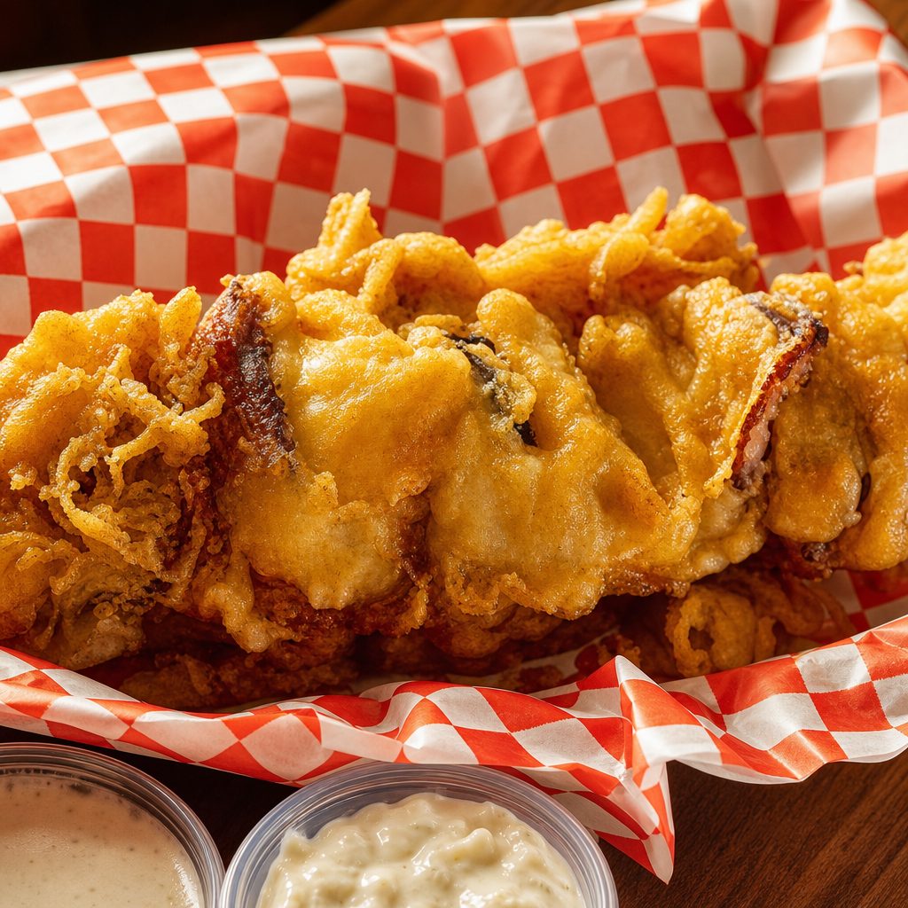 Fish Kabob with chips.